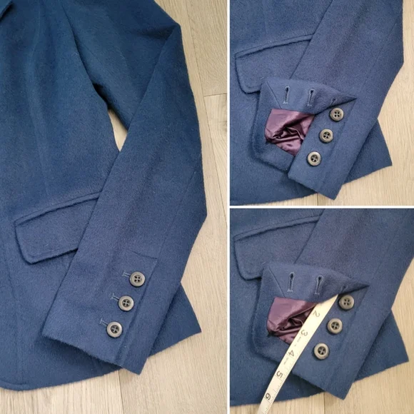 Peruvian Connection Baby Alpaca &  Wool Blend Navy Blue & Purple Blazer, Women 4 - Picture 9 of 16